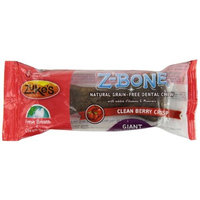 Zuke's Z-Bones Edible Grain-Free Dental Chews, Clean Berry Crisp, Giant 3.88-Ounce, Individually Wrapped Bone
