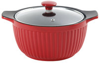 Gibson CP 3qt Ribbed Casserole Red