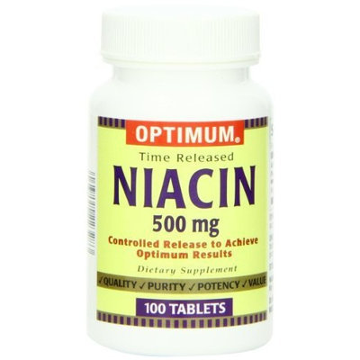 Optimum Niacin Tablets, Time Release, 100 Count (Pack of 2)