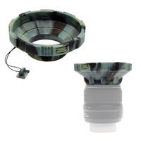 MADE Rubberized Camera Armor Lens Hood + Cap Leash (Camo) fits 52mm-77mm Lenses