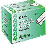 Dynarex Stretch Gauze Bandages, Non-Sterile, 4 x 4.1 yards, 4 Boxes of 12