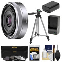 Sony Alpha E-Mount E 16mm f/2.8 Lens with 3 Filters + Tripod + NP-FW50 Battery & Charger + Kit for A7, A7R, A7S, A3000, A5000, A5100, A6000 Cameras