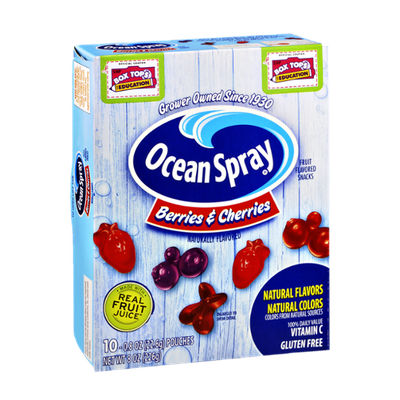 Ocean Spray Berries & Cherries Gluten Free Fruit Flavored Snacks - 10 PK