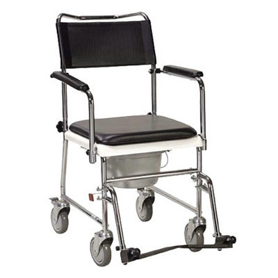 Drive Medical 11120SV-1 Commode Wheeled Silver Vein