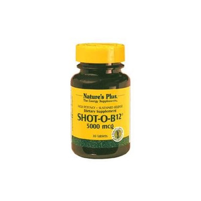 Nature's Plus Shot-O-B12 5000 MCG - 30 Tablets - Vitamin B-12