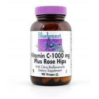 Bluebonnet Nutrition - Vitamin C-1000 mg Plus Rose Hips - 90 Vegetarian Capsules