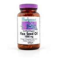Bluebonnet Nutrition - Certified Organic Flax Seed Oil 1000 mg. - 100 Softgels
