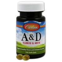 Carlson Laboratories A & D 10000iu/400iu - 100 Softgels - Vitamin A & D