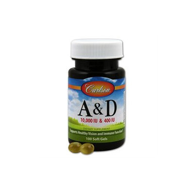 Carlson Laboratories A & D 10000iu/400iu - 100 Softgels - Vitamin A & D