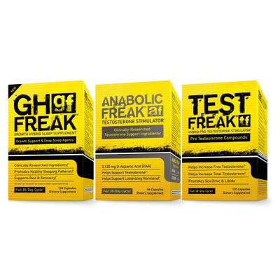 Saga Sciences (1)PharmaFreak Test Freak - Testosterone Stimulator (1) Anabolic Freak and (1) GH Freak - ULTIMATE BODYBUILDING STACK!