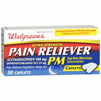 Walgreens Pain Reliever Pm Extra Strength Caplets