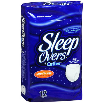 First Quality Sleep Overs Youth Pants-Size 65lb to 125lb,12/Pack
