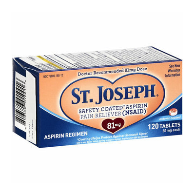 St. Joseph Aspirin Pain Reliever 81mg Enteric Coated Tablets