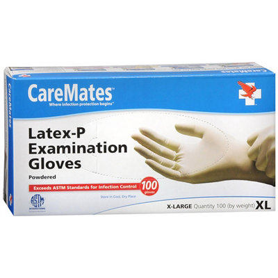 CareMates Disposable Medical Gloves Latex, X-Large 100 ea, CARE #204