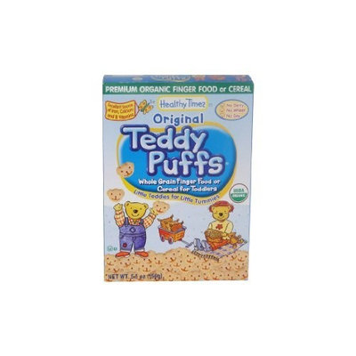 Healthy Times Organic Teddy Puffs for Toddlers, Original, 5.5-Ounce Boxes (Pack of 12)