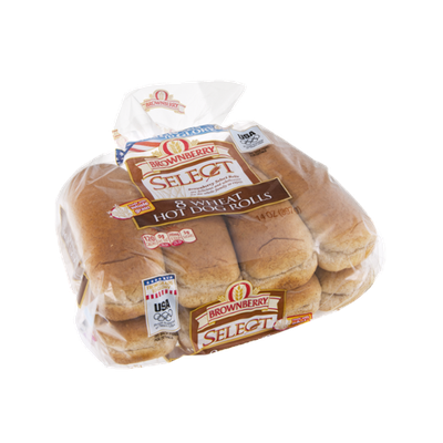 Brownberry Select Rolls Hot Dog Wheat - 8 CT