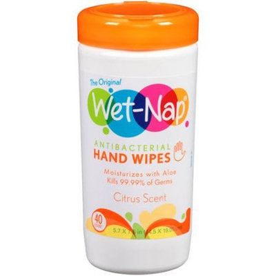 Wet-Nap Citrus Scent Antibacterial Hand Wipes, 40 sheets