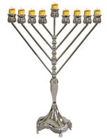 Artsy Casa Lamp Lighters Ultimate Judaica Menorah Silver Plated 18H