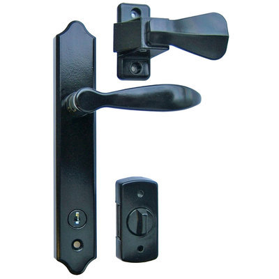 Majestique Deluxe Storm Door Handle Set with Deadbolt Painted Black