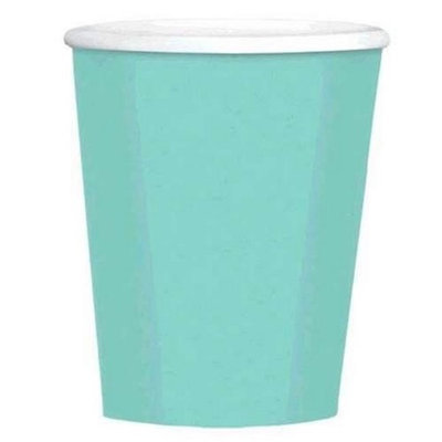 Amscan 689100.121 12 oz. Robins Egg Blue Paper Coffee Cups - Pack of 480