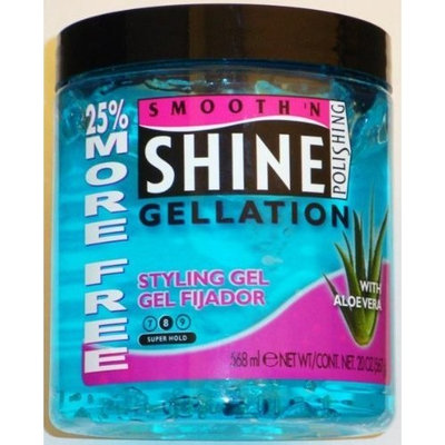 Smooth 'n Shine Smooth N' Shine Polishing Gellation Super Hold Styling Gel Super Hold Bonus Size Jars 20 Oz / 568 Ml (Pack of 6)