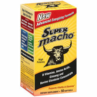 Placeholder Super Macho: B Vitamins/Amino Acids/Ginseng & Bovine Glandular Concentrate Softgels Dietary Supplement