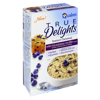 Quaker® True Delights Instant Oatmeal Wild Blueberry Muffin Flavor Packets