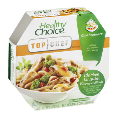Healthy Choice Top Chef Inspired Cafe Steamers Chicken Linguini with Red Pepper Alfredo