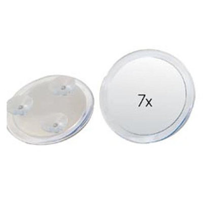 Rucci Suction Cup Mirror, Clear Acrylic, 7X, 9.5 Inch Diameter