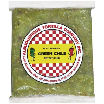 Albuquerque Tortilla Co. Inc. Hot Chopped Green Chile Peppers, 3 lb