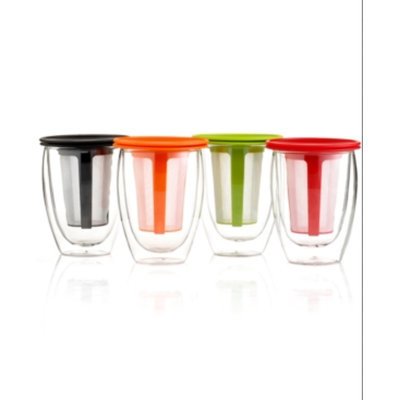 Bodum Pavina 12 Oz. Double Walled Tea for One Glass with Infuser
