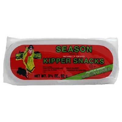 Season Kipper Snacks, No Salt Added, 3.25-Ounce Tins (Pack of 24)