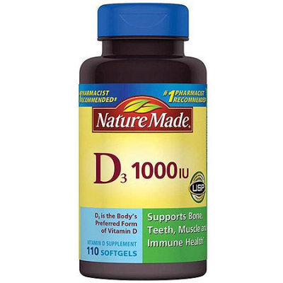 Pharmavite Llc Nature Made Vitamin D3 Dietary Supplement Softgels, 1000 I.U, 110 count