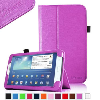 Fintie Folio Classic Leather Case for Samsung Galaxy Tab 3 7.0 inch Tablet, Violet