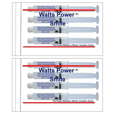 Direct 2u Wholesale LLC 15 Minute Teeth Whitening - Watts Power 35% Teeth Whitening Gels - Same Results As 44% but Safer & Without the Sting - Optimized Dual Action for Deep & Surface Stains - 8 Huge 10ml Gels