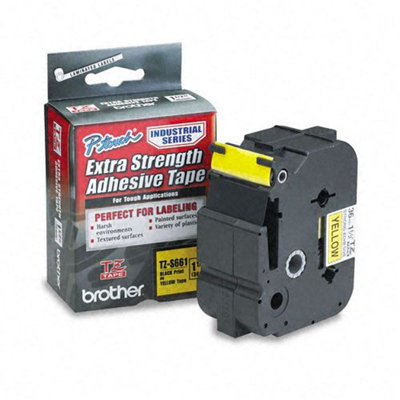 Brother International TZE-S661 Blk on Yellow 1.5