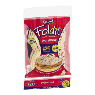 Flatout Foldit Artisan Flatbreads Everything - 6 CT