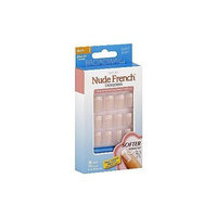 Kiss Broadway Nails Nude French Natural Deceptions Nail Kit, Short Length, Exposed, 28 Count