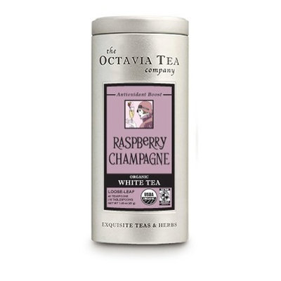 Octavia Tea Raspberry Champagne (Organic White Tea, Fair Trade), 1.48-Ounce Tin