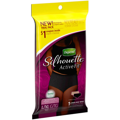 Depend® Silhouette® Active Fit Women's L/XL Moderate Absorbency Underwear Trial Pack