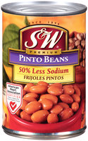 S&W® Premium 50% Less Sodium Pinto Beans 15 oz. Can