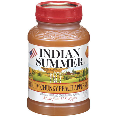Indian Summer Chunky Peach Apple Sauce 23 Oz Plastic Jar
