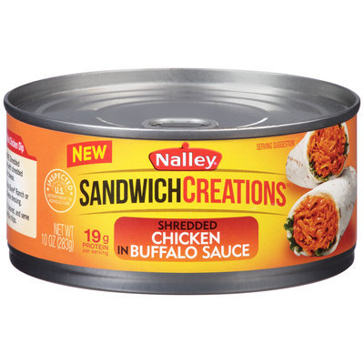 Nally® Sandwich Creations™ Shredded Chicken in Buffalo Sauce 10 oz. Can