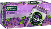 Hansen’s Grape Natural Cane Soda 8-12 fl. oz. Cans