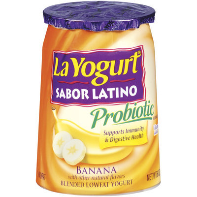 La Yogurt Probiotic Banana Blended Lowfat Yogurt Sabor Latino 6 Oz Cup