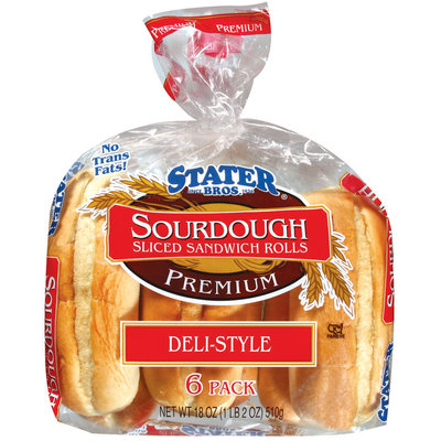 Stater Bros. Sourdough Deli-Style Sliced Sandwich Rolls 18 Oz Bag