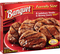 Banquet® 6 Salisbury Steaks & Brown Gravy 27 oz. Box