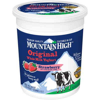 Mountain High™ Strawberry Original Whole Milk Yoghurt 32 oz. Tub