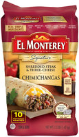 El Montery® Signature Shredded Steak & Three-Cheese Chimichangas 10 ct Bag