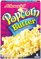 Schnucks Microwave Butter 3.3 Oz Bags Popcorn 6 Pk Box
